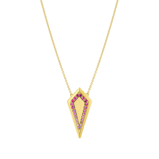 Stardust Shield Necklace - Pink Sapphire