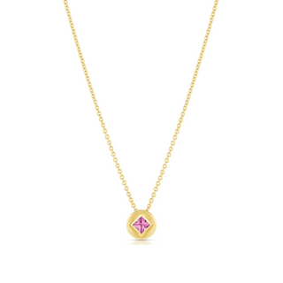 STARDUST ROUND NECKLACE - Pink Sapphire
