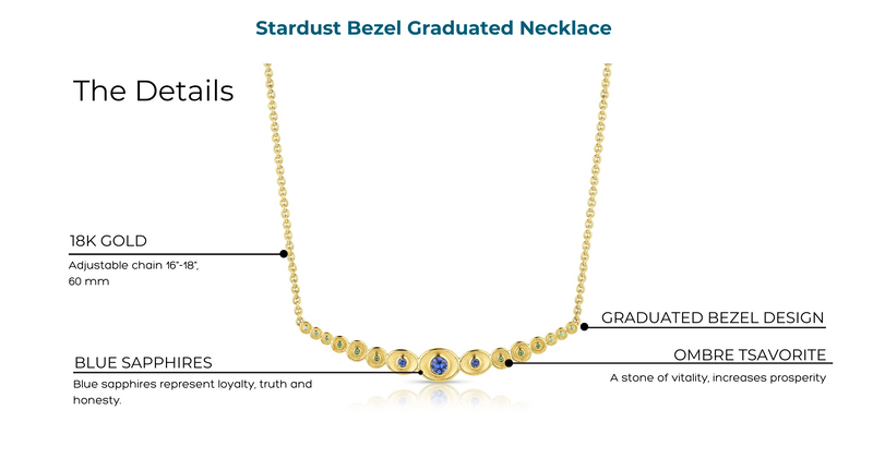 STARDUST BEZEL GRADUATED NECKLACE