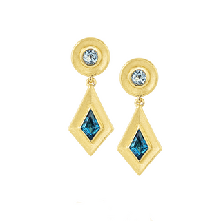 STARDUST KITE DROP EARRINGS - Blue Topaz