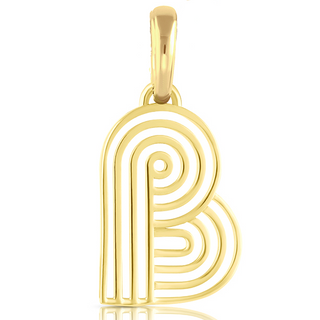 Disco Initial Charm B in 18K Gold