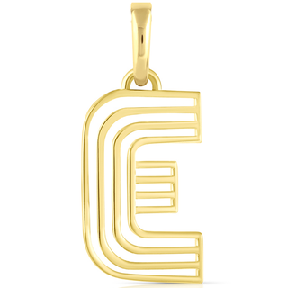 Disco Initial Charm E in 18K Gold