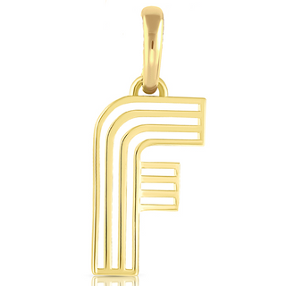 Disco Initial Charm F in 18K Gold