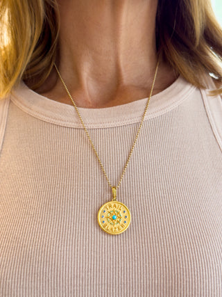 TRAIL BLAZER GOLD MEDALLION CHARM