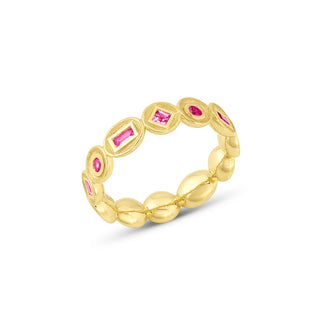 BEZEL ETERNITY RING-PINK SAPPHIRE