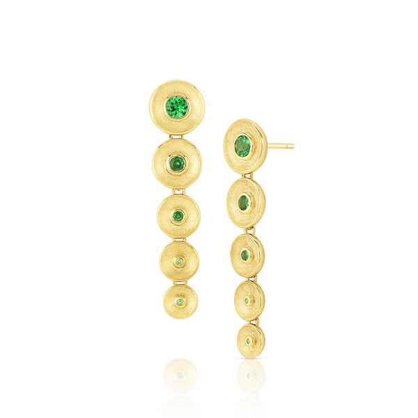 LONG DROP BEZEL EARRINGS