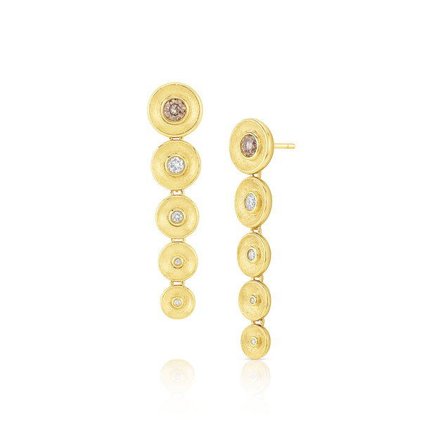 LONG DROP BEZEL EARRINGS