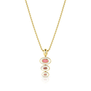 THREE BEZEL DROP NECKLACE