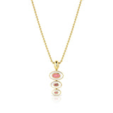 THREE BEZEL DROP NECKLACE