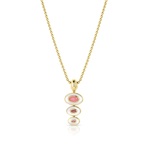 THREE BEZEL DROP NECKLACE