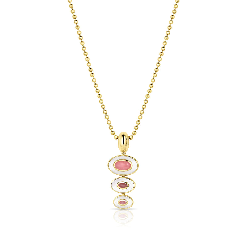 THREE BEZEL DROP NECKLACE