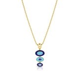 THREE BEZEL DROP NECKLACE