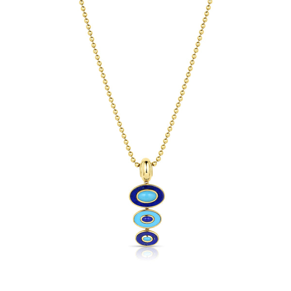 THREE BEZEL DROP NECKLACE