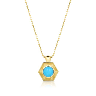 JUMBO HEXAGON BEZEL PENDANT NECKLACE