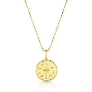 STAR GAZER GOLD MEDALLION CHARM