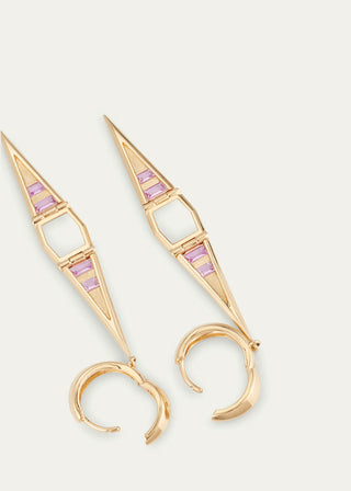 HINGED SWING EARRINGS - Pink Mother of Pearl