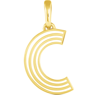 Disco Initial Charm C in 18K Gold