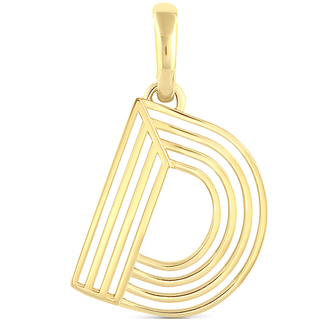 Disco Initial Charm D in 18K Gold