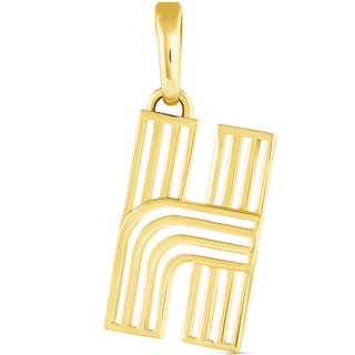 Disco Initial Charm H in 18K Gold