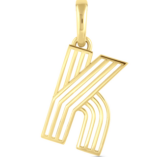 Disco Initial Charm K in 18K Gold