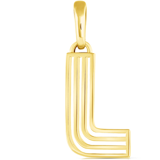 Disco Initial Charm L in 18K Gold