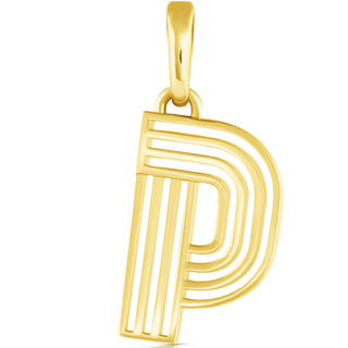Disco Initial Charm P in 18K Gold