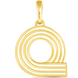 Disco Initial Charm Q in 18K Gold