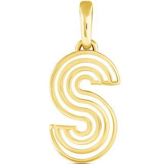Disco Initial Charm S in 18K Gold