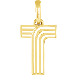 Disco Initial Charm T in 18K Gold