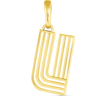 Disco Initial Charm U in 18K Gold