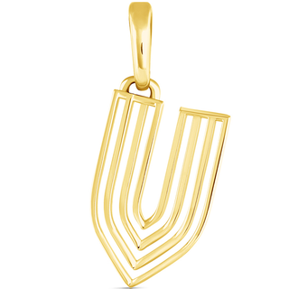 Disco Initial Charm V in 18K Gold