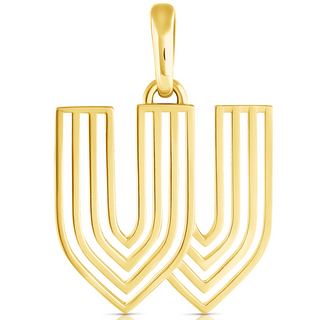 Disco Initial Charm W in 18K Gold